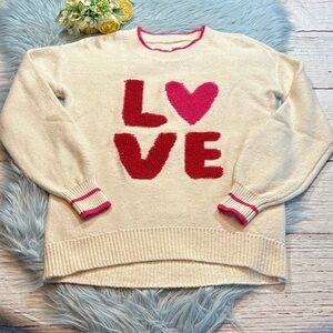 LOFT Lou & Grey Heart Love Sweater sz XXS